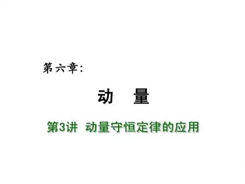 第六章 动量 第3讲 动量守恒定律的应用