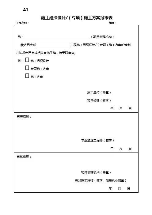 工程报审表格