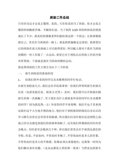 班助工作总结