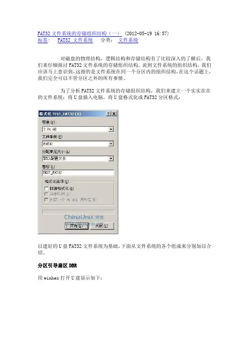 FAT32文件系统的存储组织结构