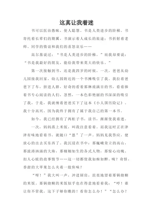 初中满分作文(这真让我着迷)