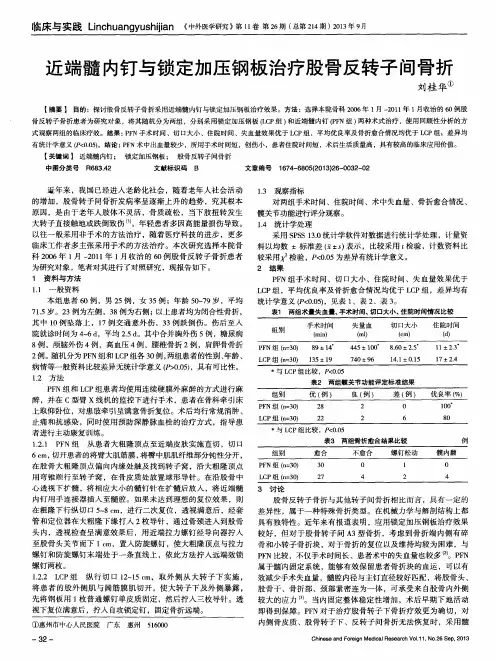 近端髓内钉与锁定加压钢板治疗股骨反转子间骨折