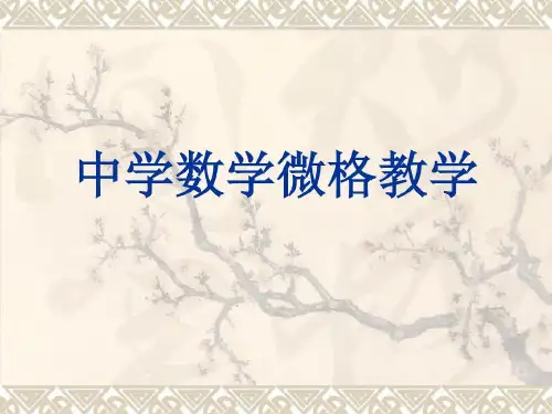 中学数学微格教学共33页