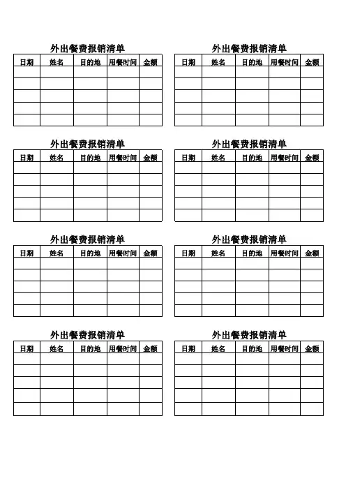 外出抢修报销清单