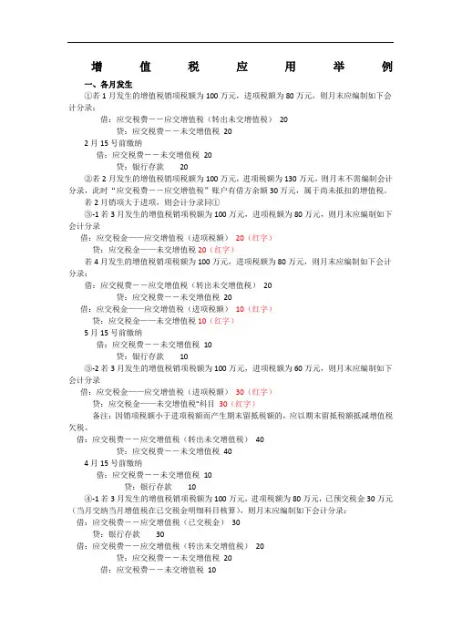 应交税费-应交增值税账务处理举例