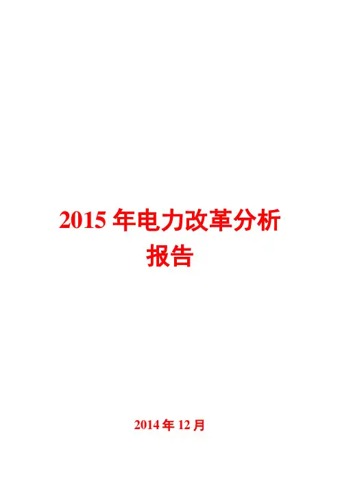 2015年电力改革分析报告