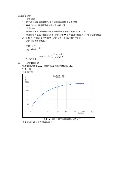 温度测量实验报告