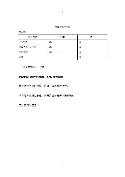 项目经理评价表-