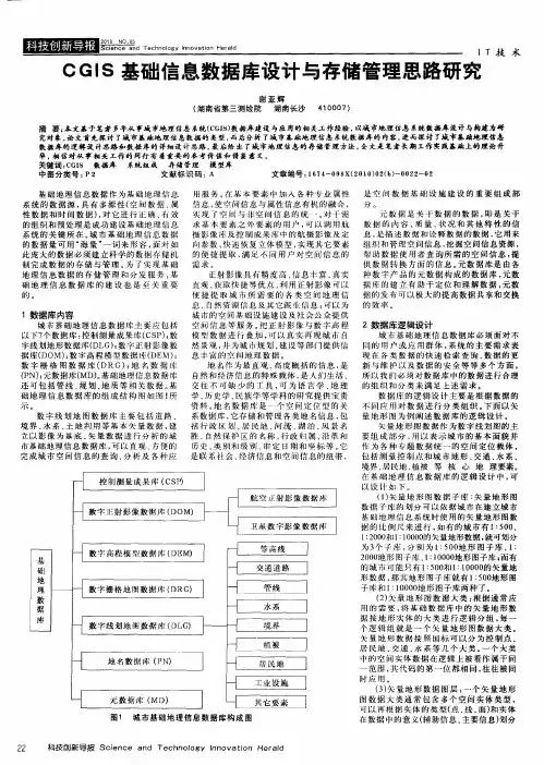 CGIS基础信息数据库设计与存储管理思路研究