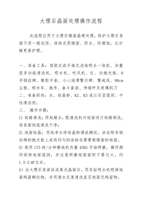 大理石结晶及抛光步骤