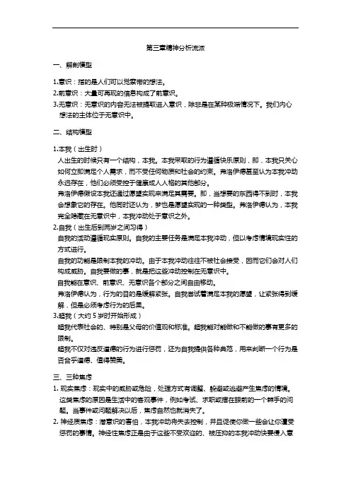 人格心理学 精神分析流派