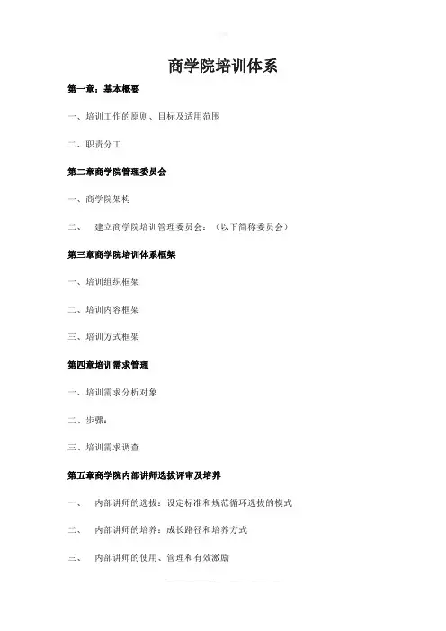 商学院培训体系