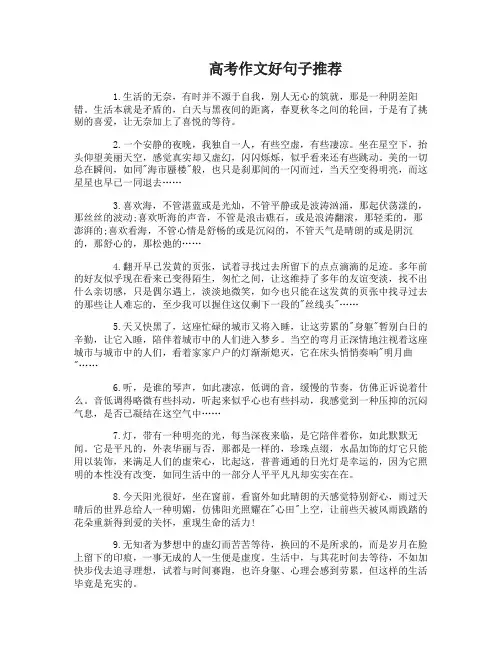 高考作文好句子大全