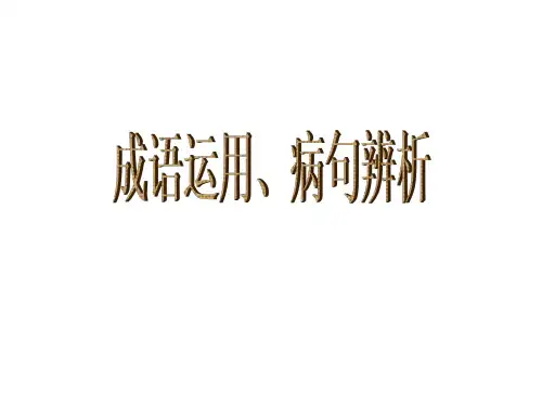 成语运用、病句辨析