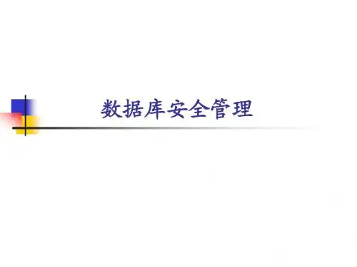 数据库安全管理