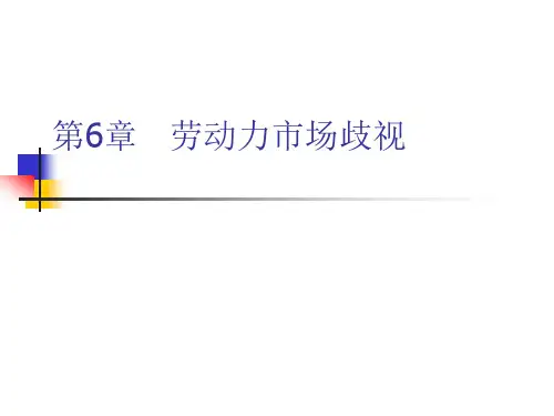 第6章 劳动力市场歧视