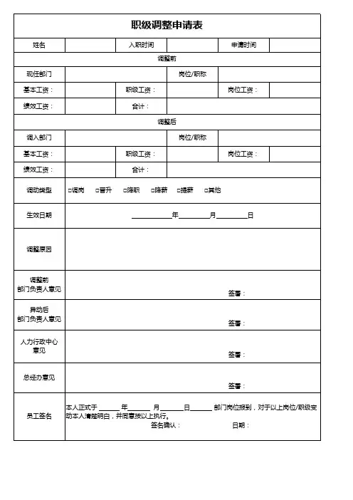 员工异动申请表