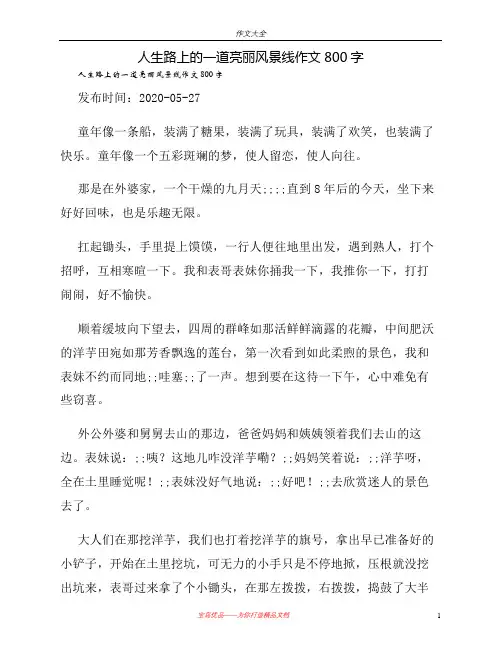 人生路上的一道亮丽风景线作文800字