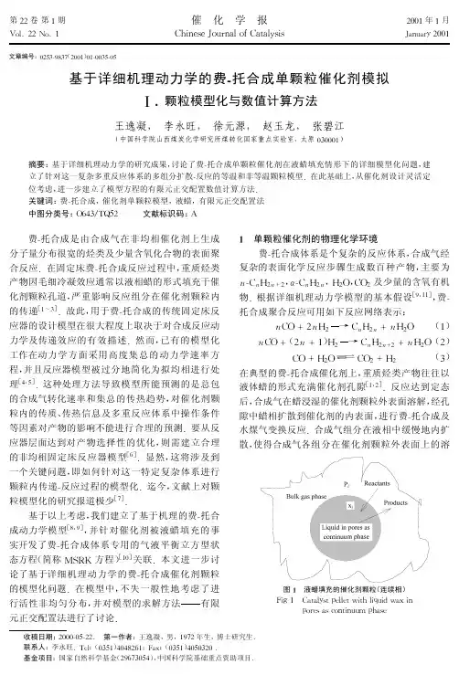 基于详细机理动力学的费托合成单颗粒催化剂模拟