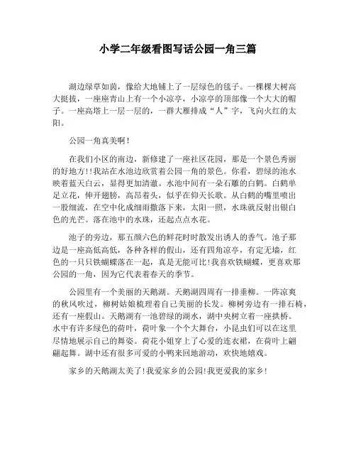 【小学生作文】小学二年级看图写话公园一角三篇
