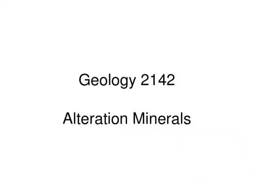 Lecture 12(alteration Minerals)