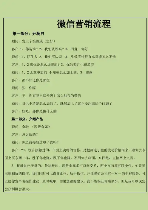 微信营销流程