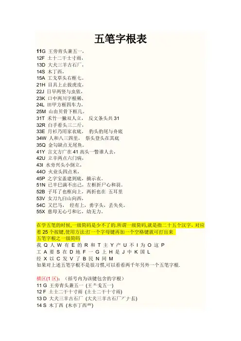 字根表