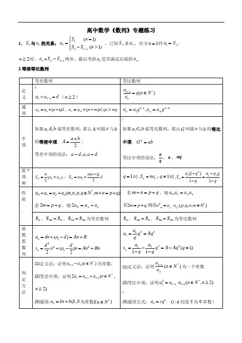 高二数学数列专题练习题(含答案) 2