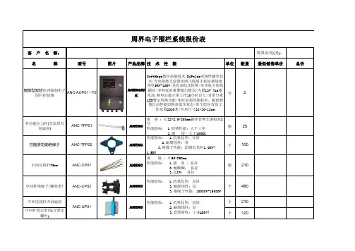 米电子围栏报价清单
