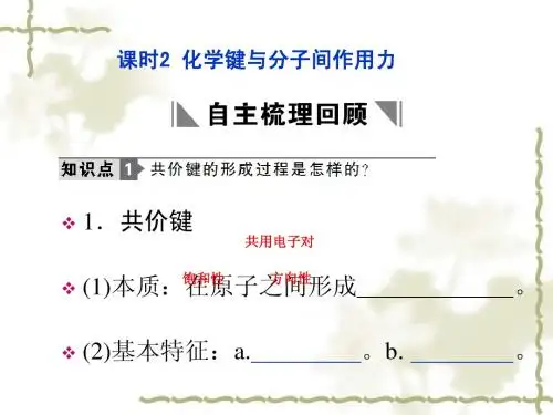 化学键与分子力