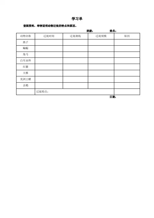 迁徙与洄游