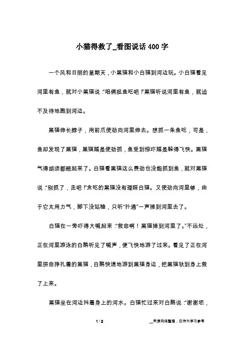 小猫得救了_看图说话400字