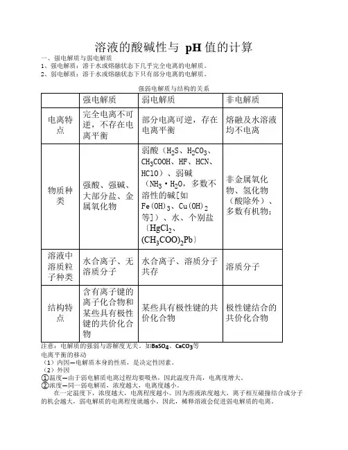 高中化学溶液的酸碱性与_pH_值的计算_习题