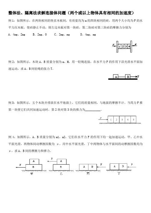 牛顿第二定律应用题型