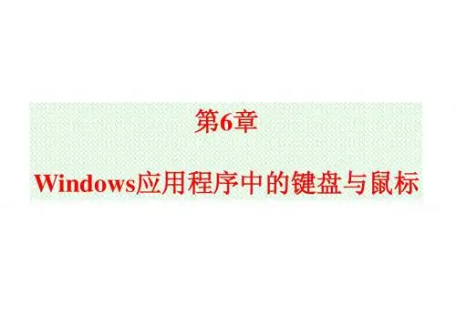 Windows应用程序中的键盘与鼠标