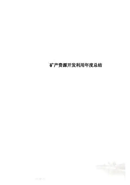 矿产资源开发利用年度总结 3