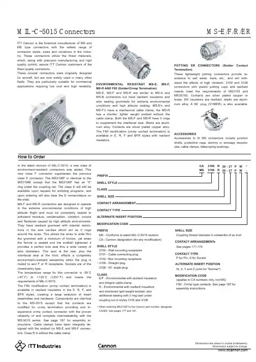 MS3102E20-27PYF80中文资料