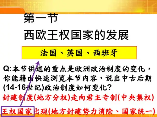 互动式PPT：西欧王权国家的发展