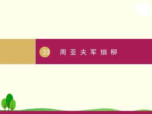 23 《周亚夫军细柳》教学设计(一)