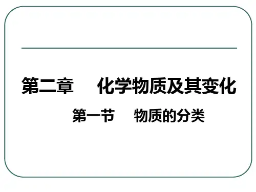 人教化学必修1第二章第1节物质的分类