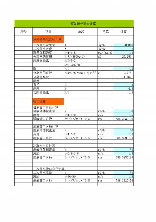 闪蒸罐计算