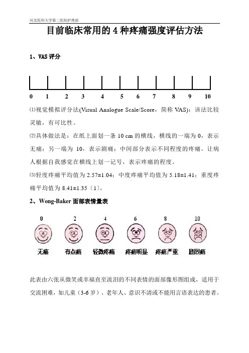 疼痛评估表