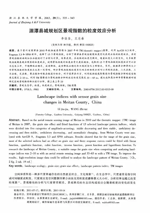 湄潭县城规划区景观指数的粒度效应分析