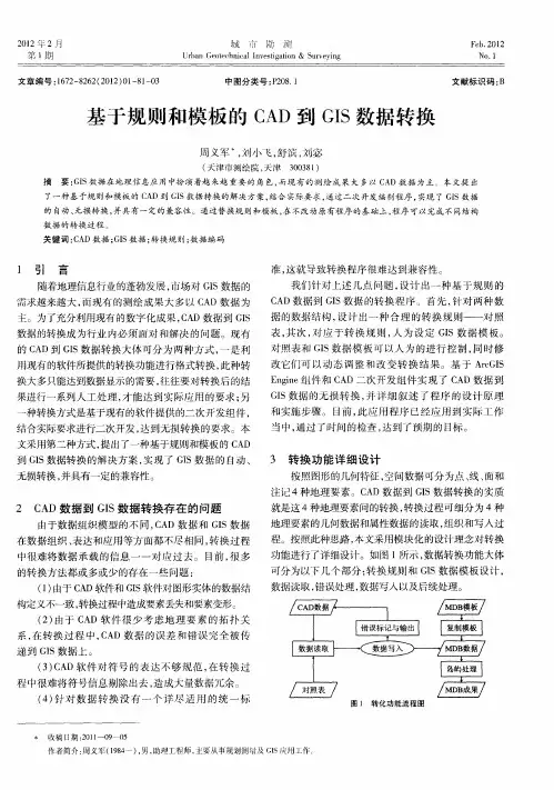 基于规则和模板的CAD到GIS数据转换