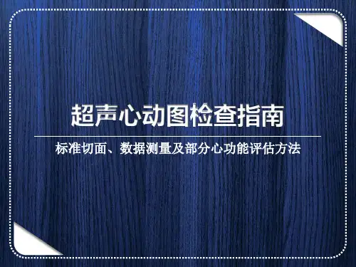 超声心动图检查指南解读(测量及部分心功能评估方法)