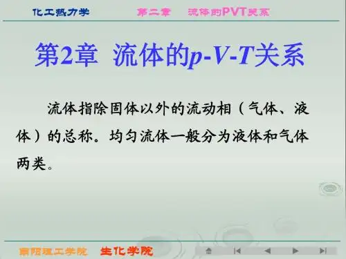 化工热力学流体的PVT关系
