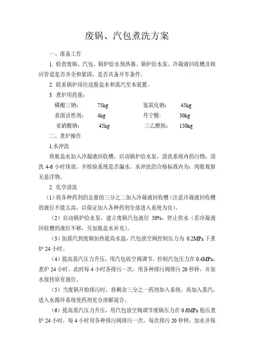 废热锅炉煮炉方案