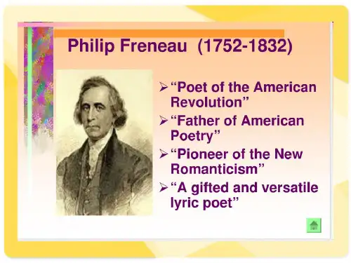 美国文学史Philip Freneau作者介绍