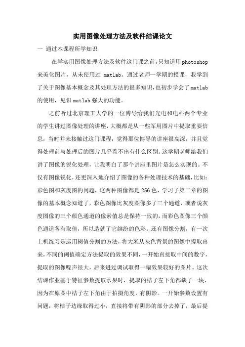实用图像处理方法及软件结课论文