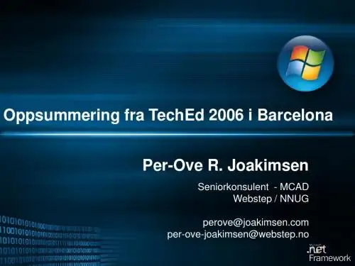 微软宣传ppt NNUG SVG TechEd 2006